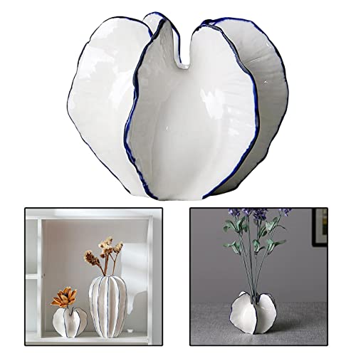 PETSOLA Florero de Fruta Moderno Estatuilla de Carambola de cerámica, Arreglo de Flores Florero de Porcelana de Flores secas Maceta para el hogar Boda Regalo - Bajo