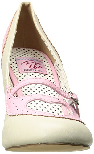 Pin Up Couture POPPY-18 B. Pink-Cream Faux Leather UK 3 (EU 36)