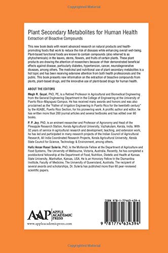 Plant Secondary Metabolites for Human Health: Extraction of Bioactive Compounds (Innovations in Plant Science for Better Health)