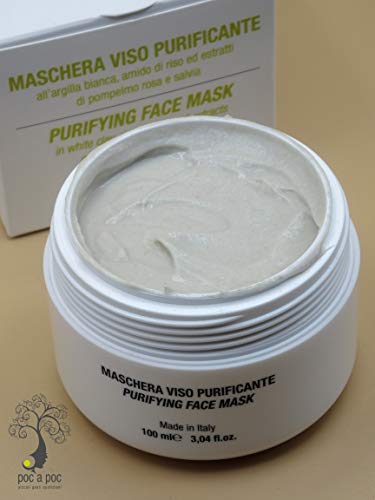 POC A POC - Mascarilla por la cara con mezcla de Arcillas Blanca y Verde, Almidón de Arroz, GSH DEFENCE, Purificadora, Nutritiva, deja la piel maravillosa. Formato 100 ml