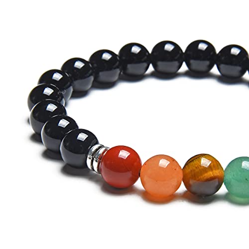 PULSERA DE LOS 7 CHAKRAS piedras naturales | EBOOK Oferta | Hecha a mano | Joyas Mujeres Hombres | TODAS LAS PIEDRAS DE NUESTRAS PULSERAS SON NATURALES (ONIX)