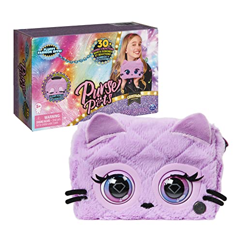 Purse Pets, bolso y mascota interactiva gatita Cattitude con más de 30 sonidos y reacciones, juguetes para niñas a partir de 5 años