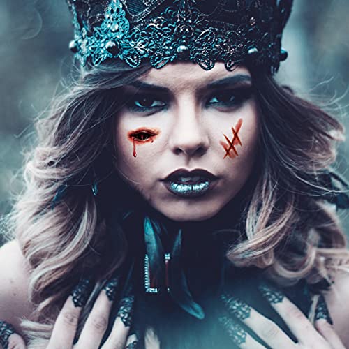Qiundar Halloween Tatuajes Temporales, 10 Hojas Tatuajes de Cicatrices Halloween Tattoo Tatuajes Cicatriz,para Masquerade de Cosplay