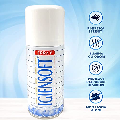 Rampi Tris Deo Igiensoft - Desodorante de tejidos en spray higienizante profesional para el armario, el ambiente y los cajones, zapatos, ambientador de coche, hipoalergénico, talco 3 x 400 ml