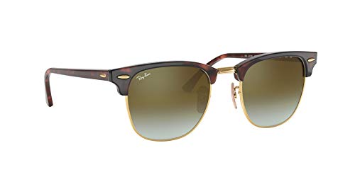 Ray-Ban Clubmaster 990/9J Gafas de Sol, Shiny Red/Havana, 51 para Hombre