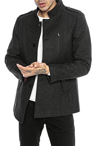 Redbridge Chaqueta de Invierno para Hombre Abrigo elegante Casual Chic Gris XL