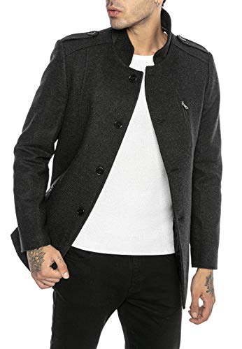 Redbridge Chaqueta de Invierno para Hombre Abrigo elegante Casual Chic Gris XL