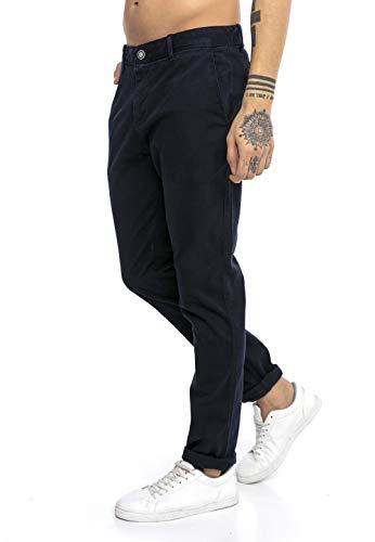 Redbridge Pantalones para Hombre de Algodón Casual Elegantes Azul Oscuro W33 L32