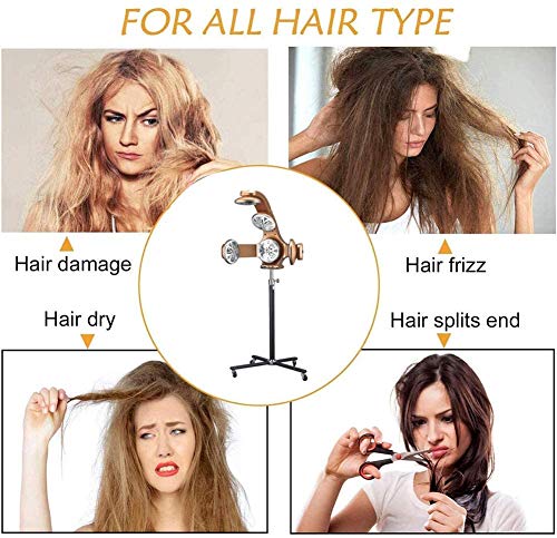 RENXR Climazona Secador De Pelo Y Vaporizador De Pie/Colgante, Procesador De Color De Cabello Profesional Calentador De Placa Peluquero Calentador De Peluquería Solon,Oro