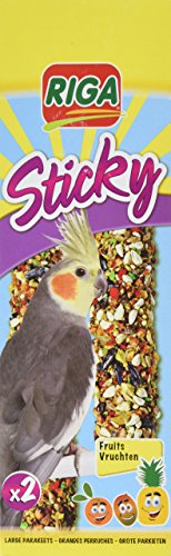 Riga 2 Barras Adhesivas con Frutas para periquitos Grandes, 1 Paquete (1 x 140 g)