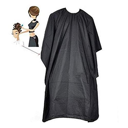RUIIO Negro Capa de Peluquería Delantal de Afeitar Salón Bata de Corte de Pelo Barber Cape Peluquería Colector de Pelo Impermeable Paño de Corte de Pelo Delantal de Peluquero por SamGreatWorld