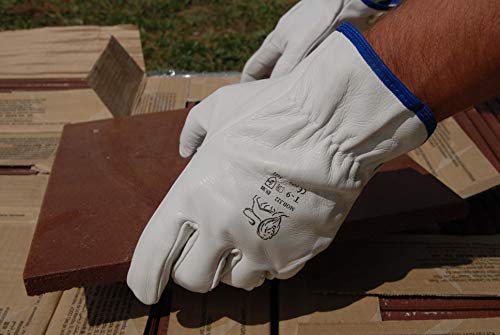 Ruvigrab 2409 Guante piel flor vacuno cuero conductor certificado para el fuego 100º