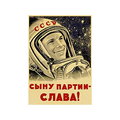 Sala de Decoración Sin Marco Espacio Carrera URSS Pintura Ruso Propaganda Cartel Impresiones Vintage Pared Arte Imágenes para Vivir Bar Moderno Inicio, GHD-107-WKAQM