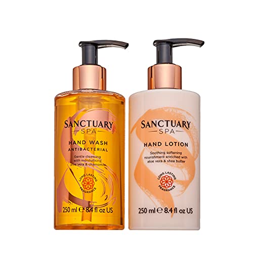 Sanctuary Spa Set de regalo de loción y lavado a mano para mujer con carrito reutilizable, para cumpleaños, Navidad, vegano y libre de crueldad
