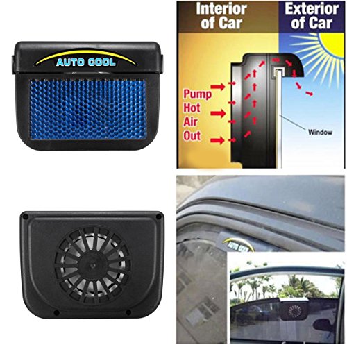 SANON Extractor de Aire Alimentado por Energía Solar Ventilador del Radiador del Coche Purificadores de Aire del Radiador de Ventilación de Ahorro de Energía 148 X 58 X 110 Mm (Negro)
