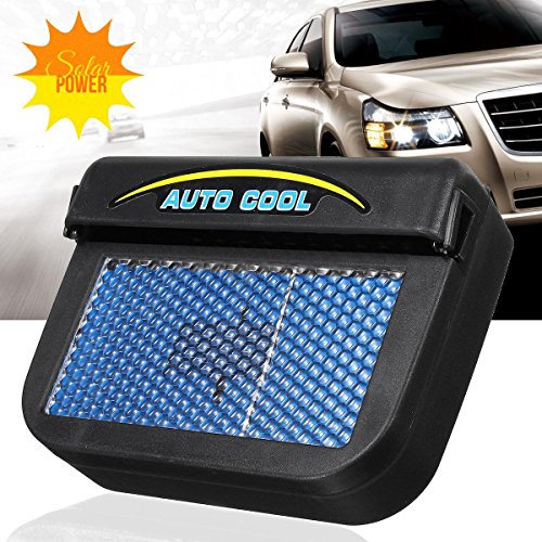 SANON Extractor de Aire Alimentado por Energía Solar Ventilador del Radiador del Coche Purificadores de Aire del Radiador de Ventilación de Ahorro de Energía 148 X 58 X 110 Mm (Negro)