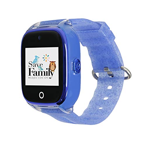 SaveFamily SUPERIOR. Reloj inteligente niño con Cámara. Llamadas, Botón SOS , Anti-Bullying, Chat Privado, Modo Colegio, Mensajes y Waterproof. Reloj GPS niños. Smartwatch niño Azul