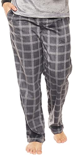 Selente Pijama Franela para Hombres, Franela_Gris-a Cuadros, Talla L