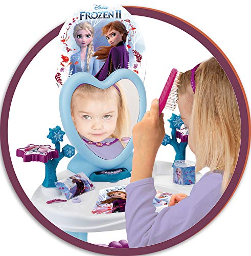 Simba Toys- Disney Frozen 2-Tocador con taburete-10 Accesorios-práctico y Decorativo (Smoby 320234), Color