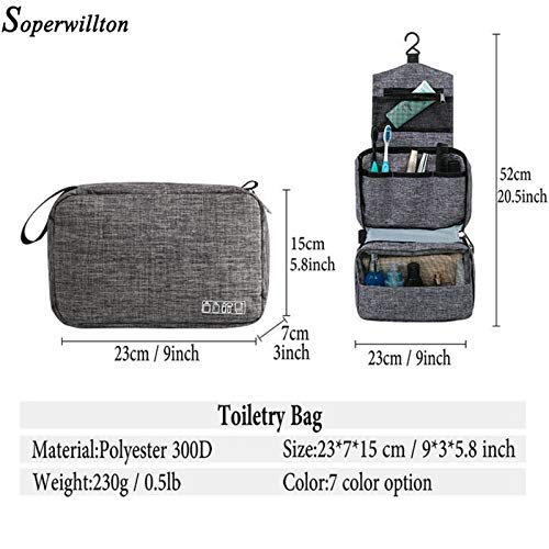 SJKSM Bolso de Maquillaje Bolsas de Aseo Viajes Hombres Mujeres Colgando Bolsa Cosmética Baño Organizador de Ducha Impermeable (Color : Burgundy)