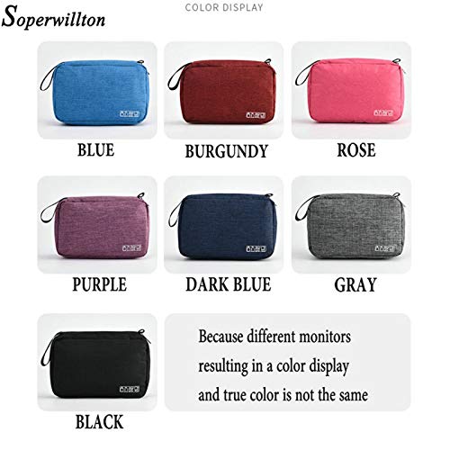 SJKSM Bolso de Maquillaje Bolsas de Aseo Viajes Hombres Mujeres Colgando Bolsa Cosmética Baño Organizador de Ducha Impermeable (Color : Burgundy)