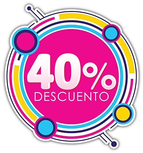 SkyBug 40 Descuento Spanish Discount Icon Bumper Sticker Vinyl Art Decal for Car Truck Van Window Bike Laptop