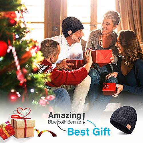 SOOFUN Regalos Originales para Hombre y Mujer Gorro Bluetooth - Bluetooth 5.0 Gorro Bluetooth, Gorro de Invierno con Auriculares Bluetooth Inalámbricos, Apto para Ciclismo, Trotar, Esquí (BZ-2)