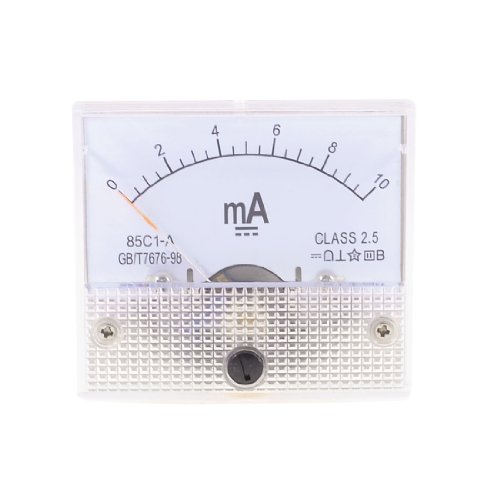 sourcing map Analógico Corriente Panel Medidor DC 0-10mA 85C1 Amperímetro 64x55x56mm para Automotriz Circuito Prueba Carga Batería Amperios Probador Calibre Paquete de 1