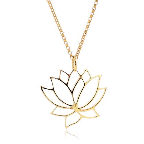 Sovats Colgante Mujer Flor de Loto Oro Amarillo