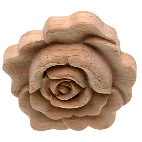 SovelyBoFan Apliques De Talla De Madera De Mueble Decoración Náutica Vintage Calcomanías Sólidas De La Puerta del Gabinete Patrón De Flores Tallado De Madera