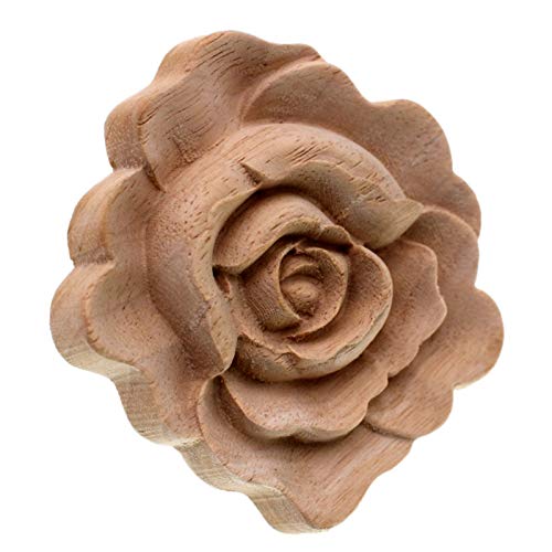 SovelyBoFan Apliques De Talla De Madera De Mueble Decoración Náutica Vintage Calcomanías Sólidas De La Puerta del Gabinete Patrón De Flores Tallado De Madera