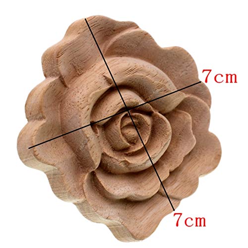 SovelyBoFan Apliques De Talla De Madera De Mueble Decoración Náutica Vintage Calcomanías Sólidas De La Puerta del Gabinete Patrón De Flores Tallado De Madera