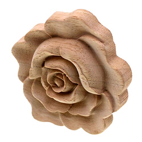 SovelyBoFan Apliques De Talla De Madera De Mueble Decoración Náutica Vintage Calcomanías Sólidas De La Puerta del Gabinete Patrón De Flores Tallado De Madera