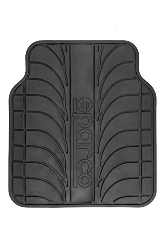 Sparco Juego de Alfombra Goma Color Franja Universal, LATEX, Azul