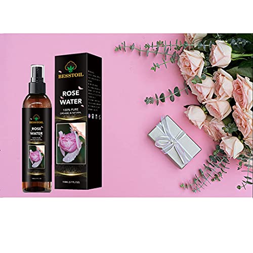 Spray de agua de rosas búlgaras - Puro y orgánico - Lo mejor para tónico facial, piel, cabello, cuidado del cuerpo, spray de viaje - Pulverizador de niebla fina - 110 ml