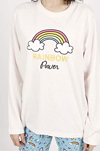 Stay AT Home Pijama Manga Larga Rainbow Power para Mujer
