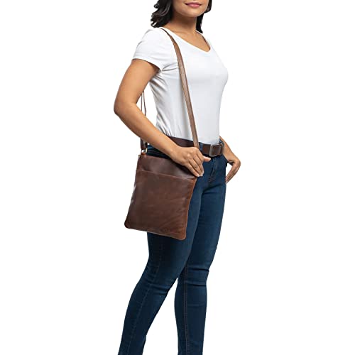 STILORD 'Alicia' Bolsos de Cuero para Mujer Pequeño Bolso Bandolera o de Hombro para Salir Fiesta Diario Viaje Estilo Vintage de Piel Auténtica, Color:Mocca - marrón Oscuro
