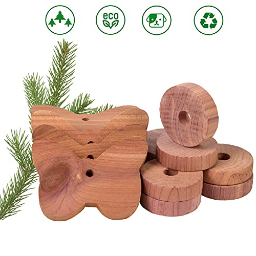 Stingmon 30 Piezas Kit Repelente de Polillas Antipolillas de Madera de Cedro Orgánico Natural Repelente de Insectos Eficaz Utilizado en Guardarropas, Ropa, Armarios, Zapateros y Cajones