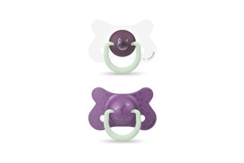 SUAVINEX Chupetes Reversible Night&Day Chat, Violeta, 4-18 meses, 2 unidades (306883)