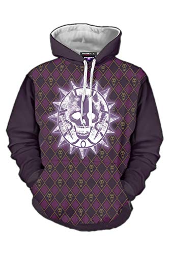 Sudadera con Capucha de JoJo's Bizarre Adventure Disfraz de Kira Yoshikage Pullover con Estampado Killer Queen, L