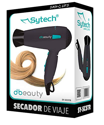 Sytech SY-SC5TR Secador de Pelo de Viaje de 800W/1600W, Negro