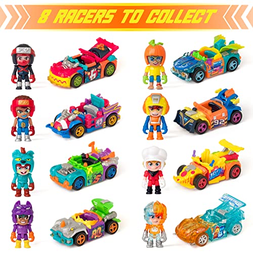 T-RACERS Serie Fire&Ice – Coche y piloto Sorpresa Coleccionable. Coche Desmontable por Partes y con Piezas Intercambiables.