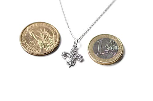 TALISMAN JEWELLERY Colgante Flor de Lys Plata de Ley con circonitas blancas (15 mm)