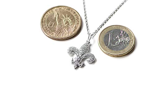 TALISMAN JEWELLERY Colgante Flor de Lys Plata de Ley con circonitas blancas (15 mm)
