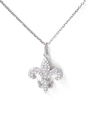 TALISMAN JEWELLERY Colgante Flor de Lys Plata de Ley con circonitas blancas (15 mm)