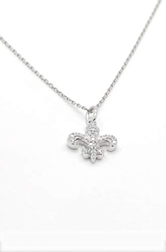 TALISMAN JEWELLERY Colgante Flor de Lys Plata de Ley con circonitas blancas (15 mm)