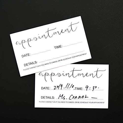 Tarjetas de recordatorio de citas para negocios, peluquería, oficina dental, terapeuta de masaje, peluquería, médicos médicos y más – Paquete a granel de tus tarjetas de citas
