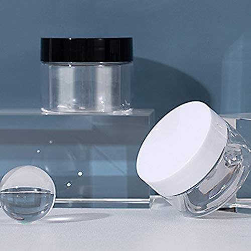 Tarros de muestras, 60ml Tarros cosméticos de plástico vacíos Botellas de Muestra cosmética con Tapas de Rosca para cremas de Maquillaje, té, Especias, Dulces, Joyas, (20 Piezas)