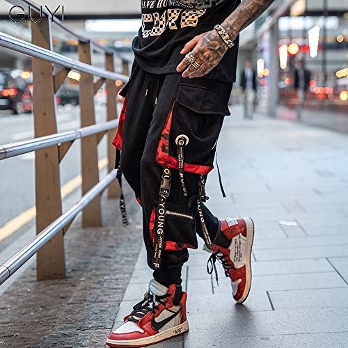 Tasty Life Pantalones Anchos Sueltos para Hombres, Monos Cónicos para Hombres, Elegantes Pantalones Casuales Adecuados para Corredores De Deportes Callejeros(M,Black)