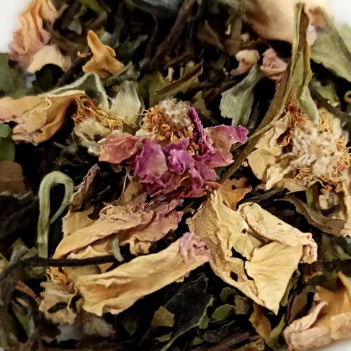 TFTea té blanco (Peonía blanca) con Pétalos de Rosa Damascena Búlgara - 25 bolsitas de 3g